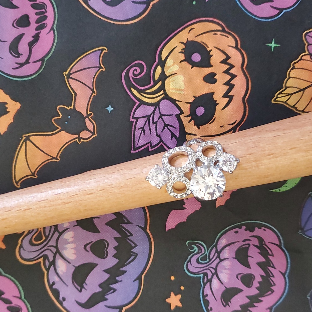 🌞 Cocktail Ring Silver/clear Stone